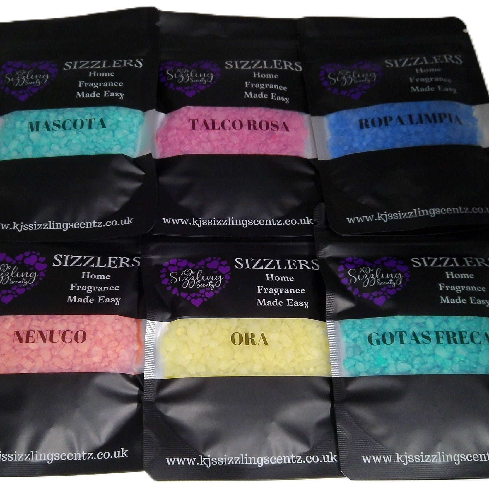 Spanish Fragranced Highly Fragranced Sizzlers x 12 50g bags - KJ's Sizzling Scentz