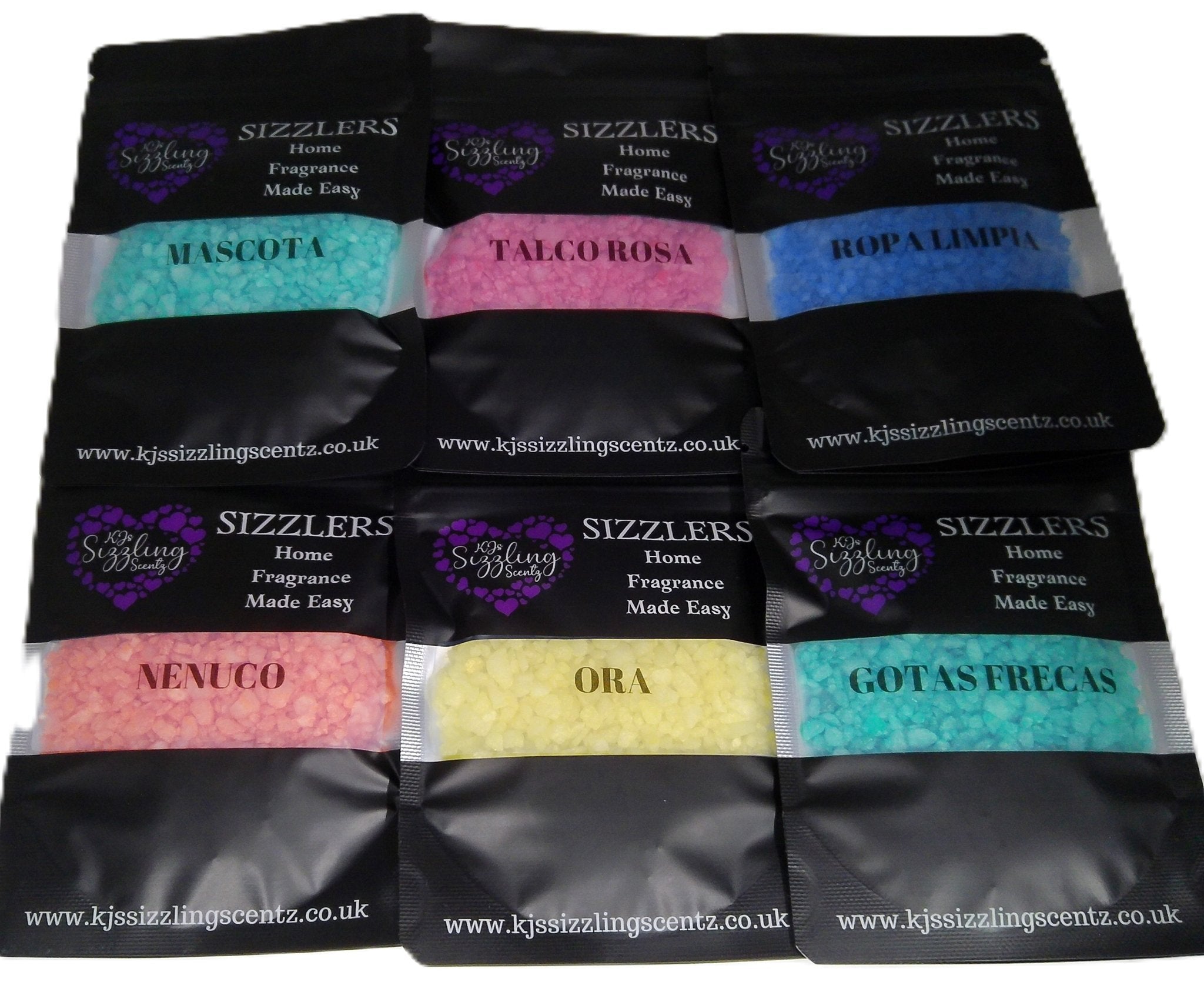Spanish Fragranced Highly Fragranced Sizzlers x 12 50g bags - KJ's Sizzling Scentz