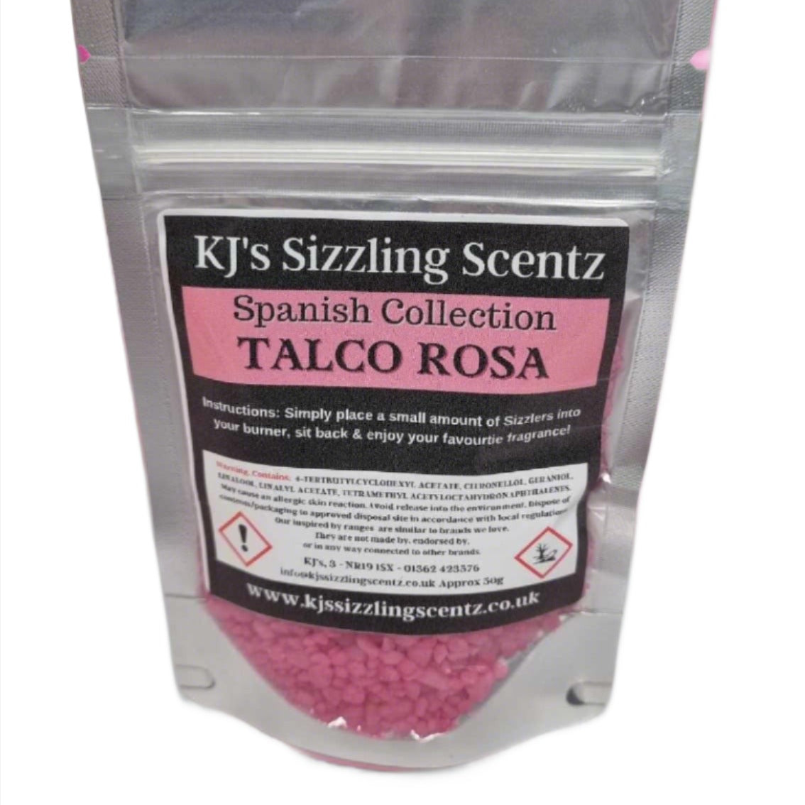 Spanish Fragranced Sizzlers - Talco Rosa KJ's Sizzling Scentz