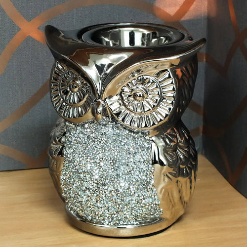 Silver Bling Owl Electric Aroma Lamp - KJ's Sizzling Scentz