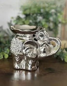 Sparkling Silver Elephant Tea-Light Burner - KJ's Sizzling Scentz