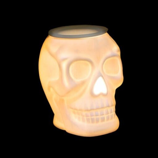 White Light Up Skull Aroma Lamp - KJ's Sizzling Scentz