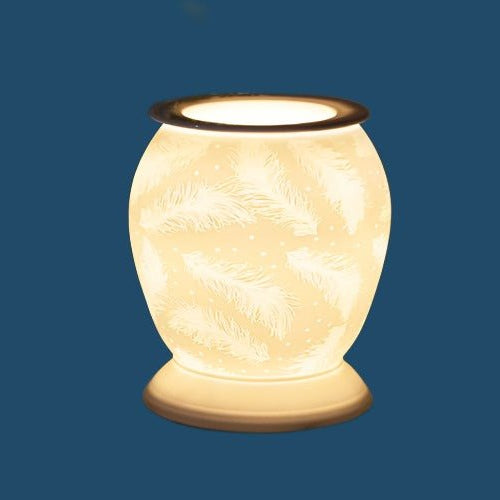 White Ceramic Feather Electric Aroma Lamp - KJ's Sizzling Scentz