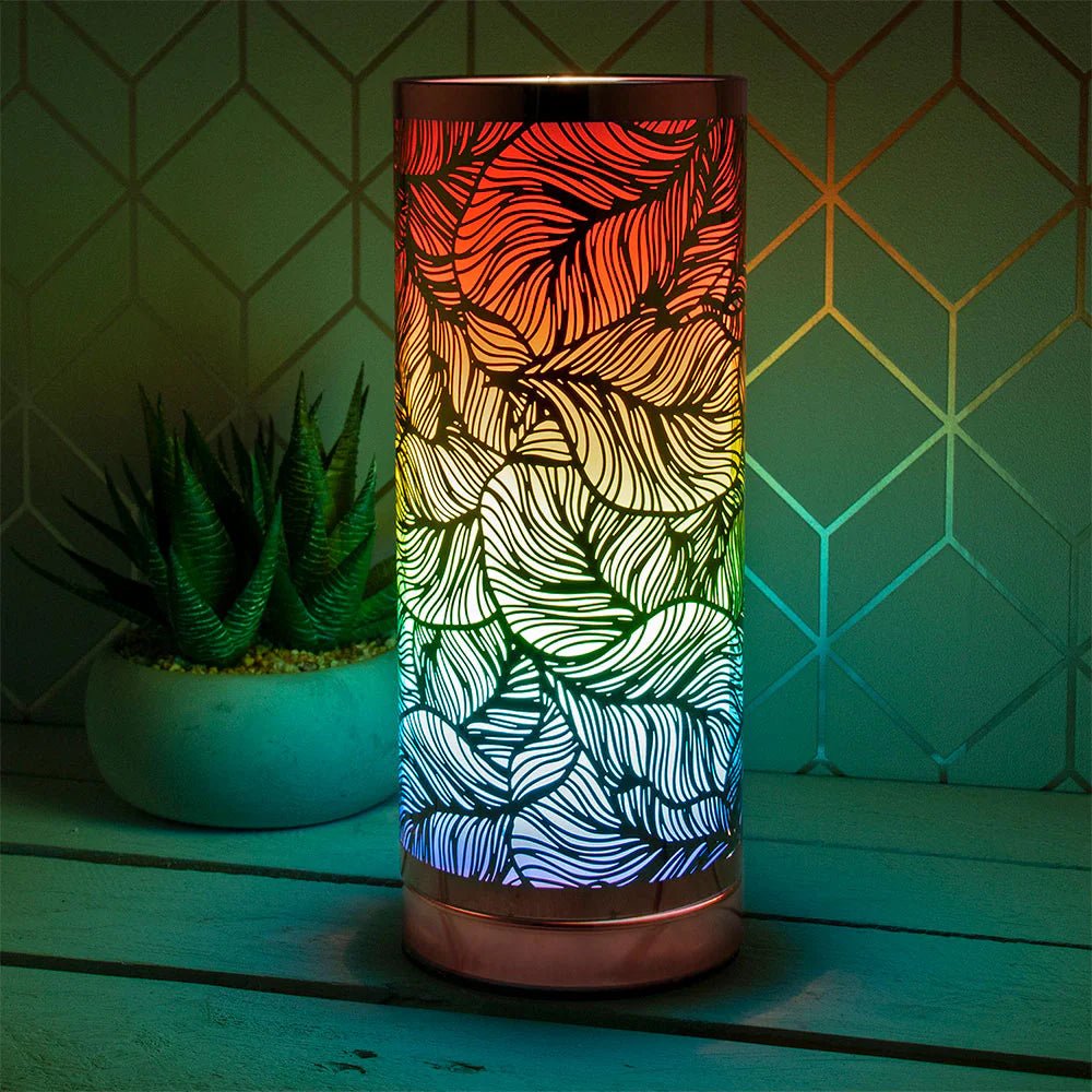 Tall Rainbow Leaf Design Electric Aroma Lamp - KJ's Sizzling Scentz