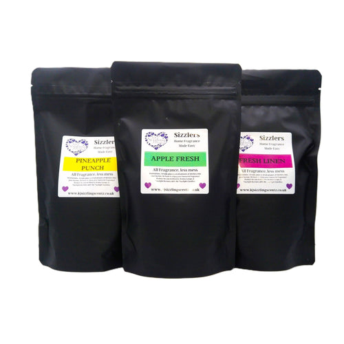 KJs Sizzling Scentz Bumper Sizzler Bags 300g No Mess Alternative to Wax Melts - KJ's Sizzling Scentz