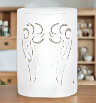Ceramic White Angel Wings Tea-Light Burner - KJ's Sizzling Scentz