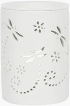 Ceramic White Dragonfly Tea-Light Burner - KJ's Sizzling Scentz