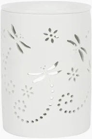 Ceramic White Dragonfly Tea-Light Burner - KJ's Sizzling Scentz