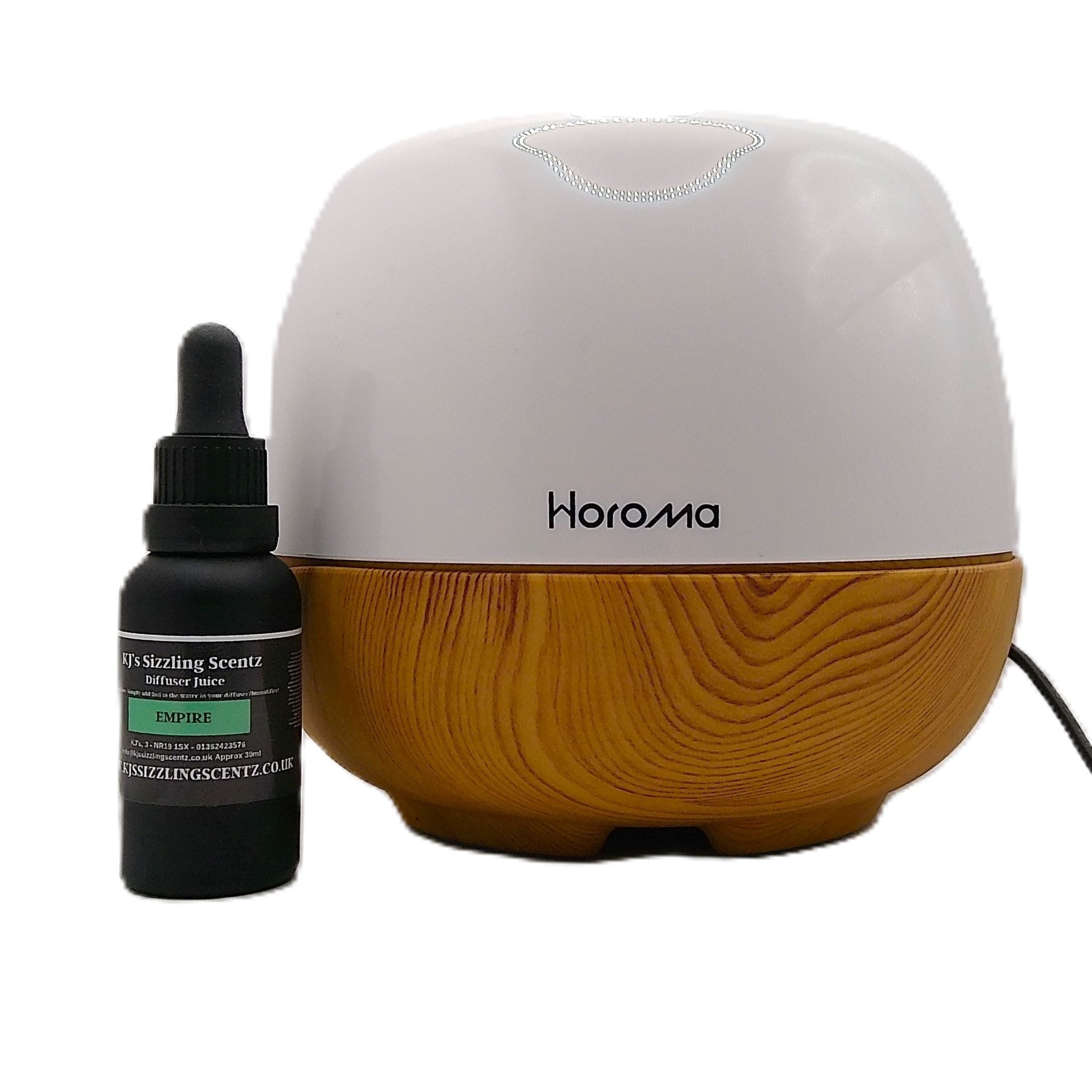 Horoma Aromatherapy Colour Changing Diffuser plus one bottle of Diffuser Juice - KJ's Sizzling Scentz