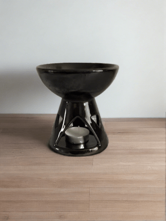 Black Geometric Tea-Light Burner - KJ's Sizzling Scentz