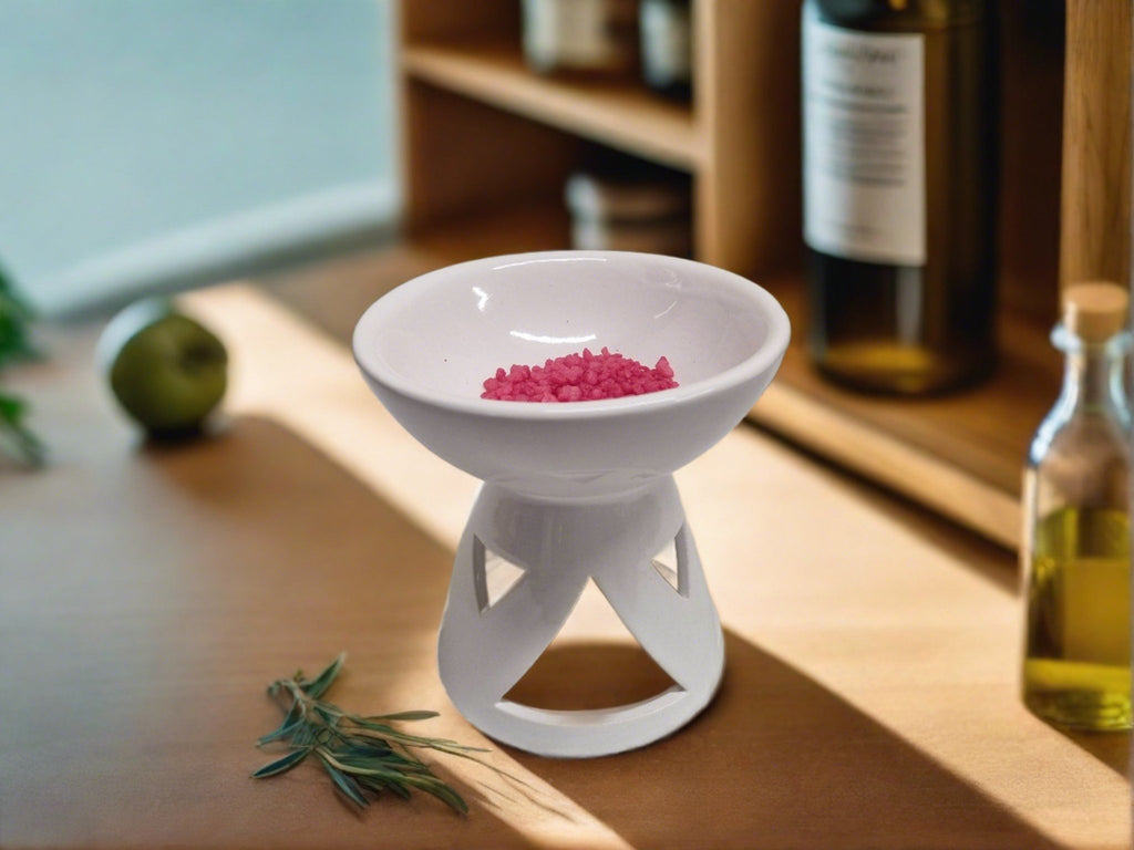 White Geometric Tea-Light Burner - KJ's Sizzling Scentz