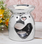 "Silver Ceramic Large Heart" - KJ's Sizzling Scentz