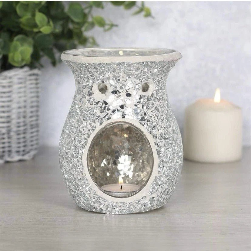 Silver Flared Crackle T - Light Burner - KJ's Sizzling Scentz