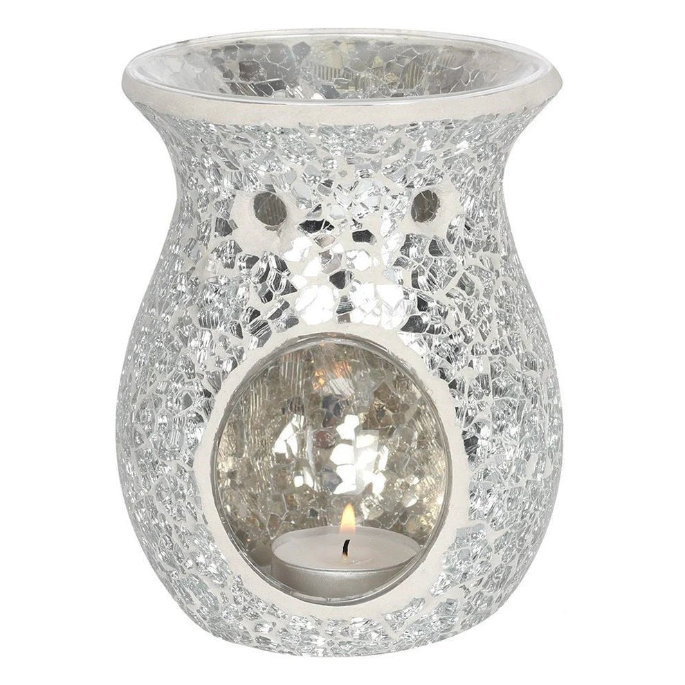 Silver Flared Crackle T - Light Burner - KJ's Sizzling Scentz