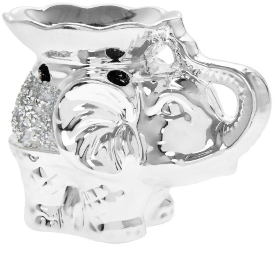silver sparkle elephant tealight burner